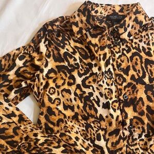 Rachel Zoe leopard print button up